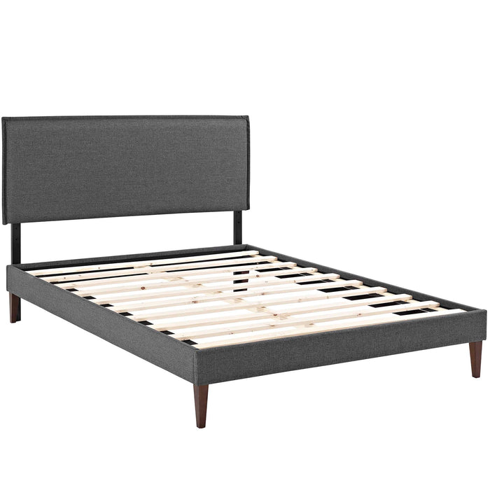 Amaris Fabric Platform Bed with Squared Tapered Legs