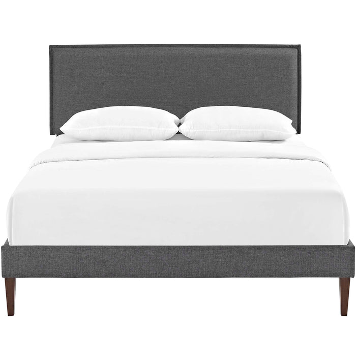 Amaris Fabric Platform Bed with Squared Tapered Legs