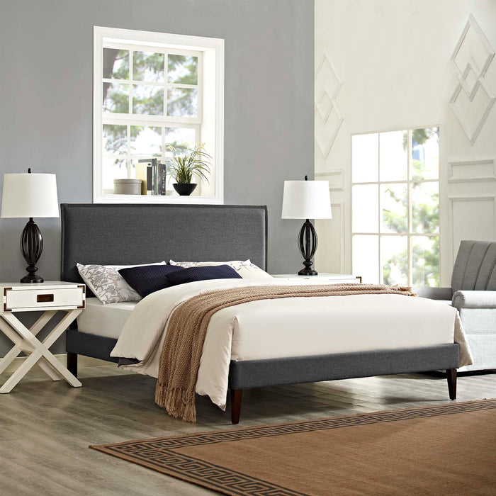 Amaris Fabric Platform Bed with Squared Tapered Legs