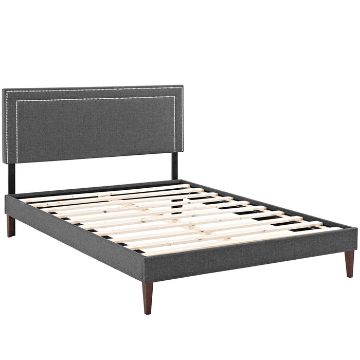 Virginia Fabric Platform Bed with Squared Tapered Legs