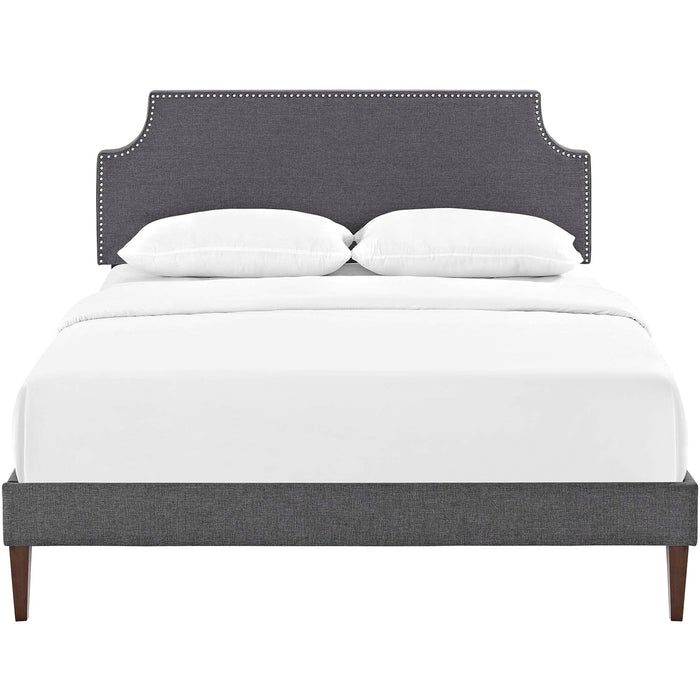 Corene Fabric Platform Bed with Squared Tapered Legs