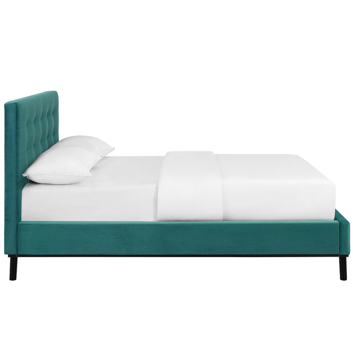 McKenzie Biscuit Tufted Upholstered Fabric Platform Bed