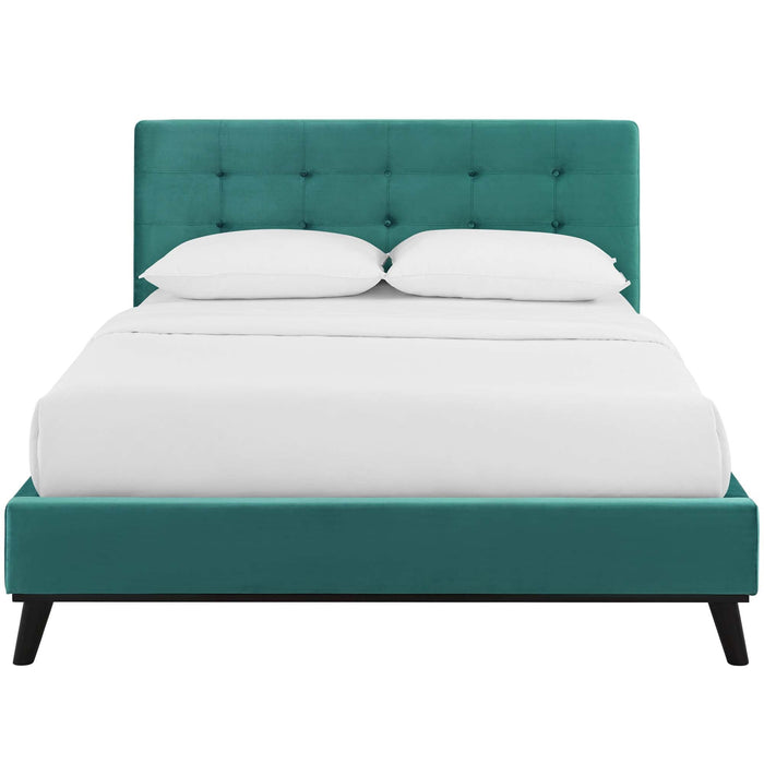 McKenzie Biscuit Tufted Upholstered Fabric Platform Bed