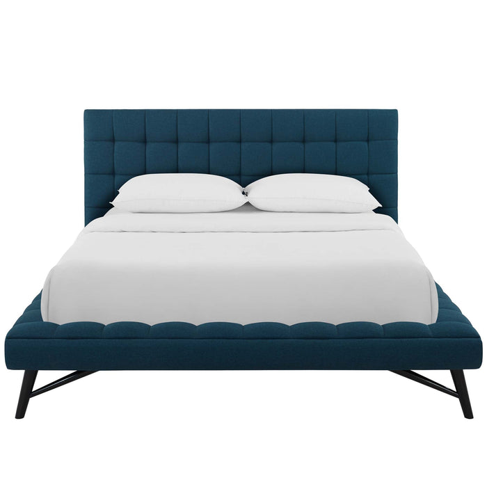 Julia Biscuit Tufted Performance Velvet Platform Bed