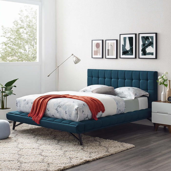 Julia Biscuit Tufted Performance Velvet Platform Bed