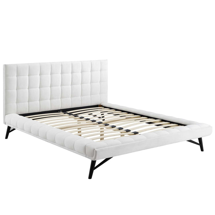 Julia Biscuit Tufted Performance Velvet Platform Bed