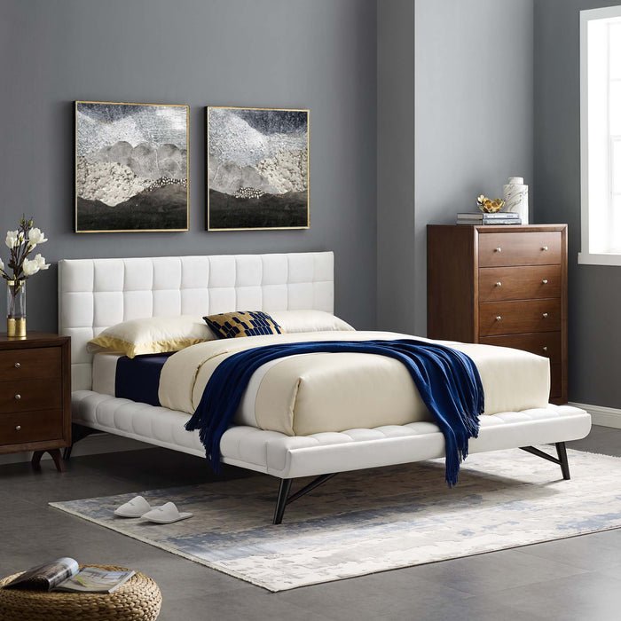 Julia Biscuit Tufted Performance Velvet Platform Bed