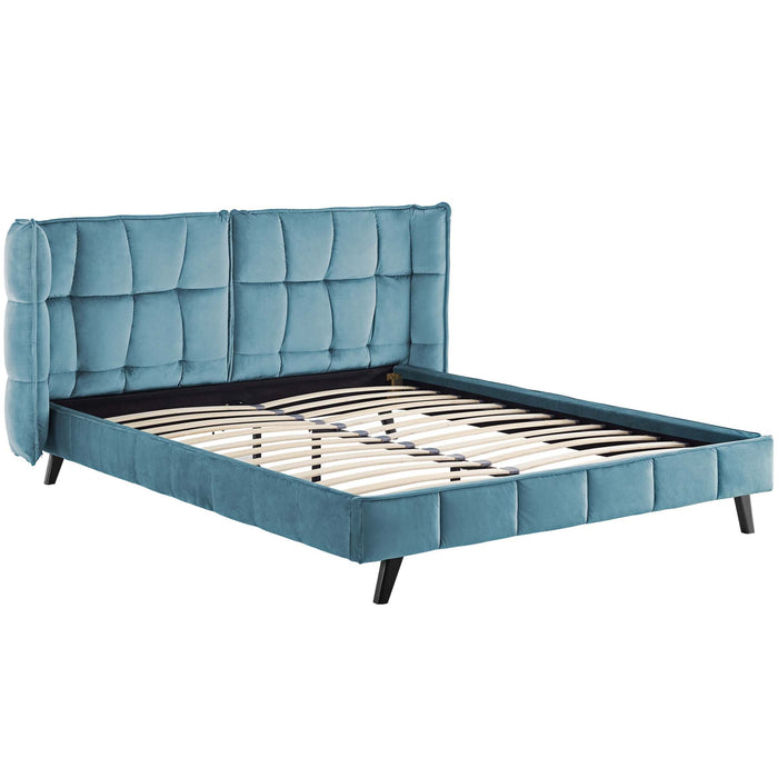 Makenna Performance Velvet Platform Bed