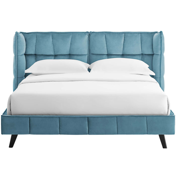 Makenna Performance Velvet Platform Bed