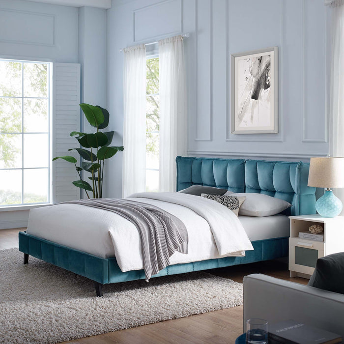 Makenna Performance Velvet Platform Bed