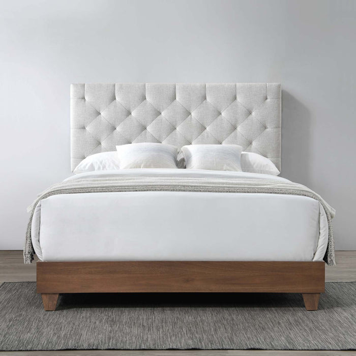 Rhiannon Diamond Tufted Upholstered Fabric Bed