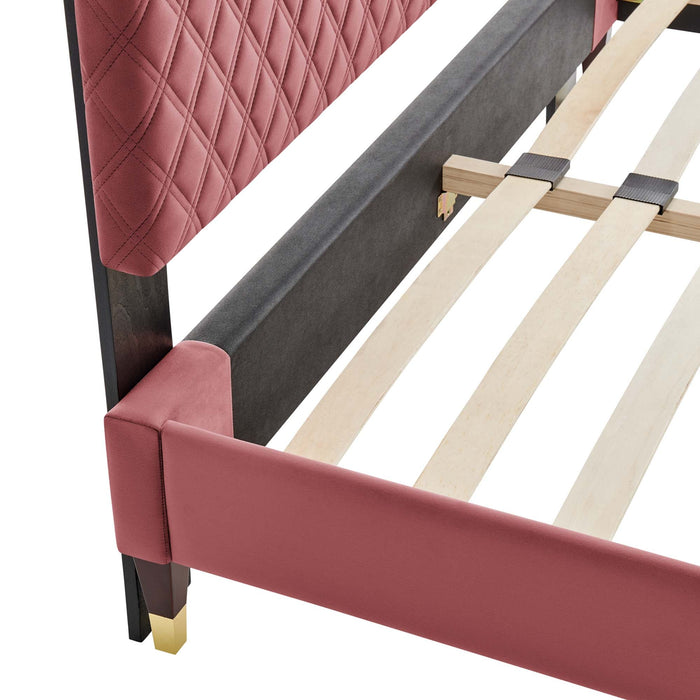 Harlow Performance Velvet Platform Bed Frame