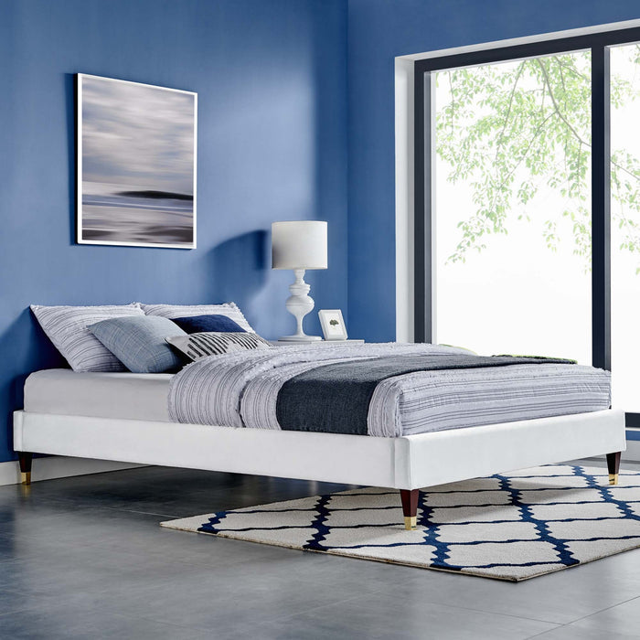 Harlow Performance Velvet Platform Bed Frame