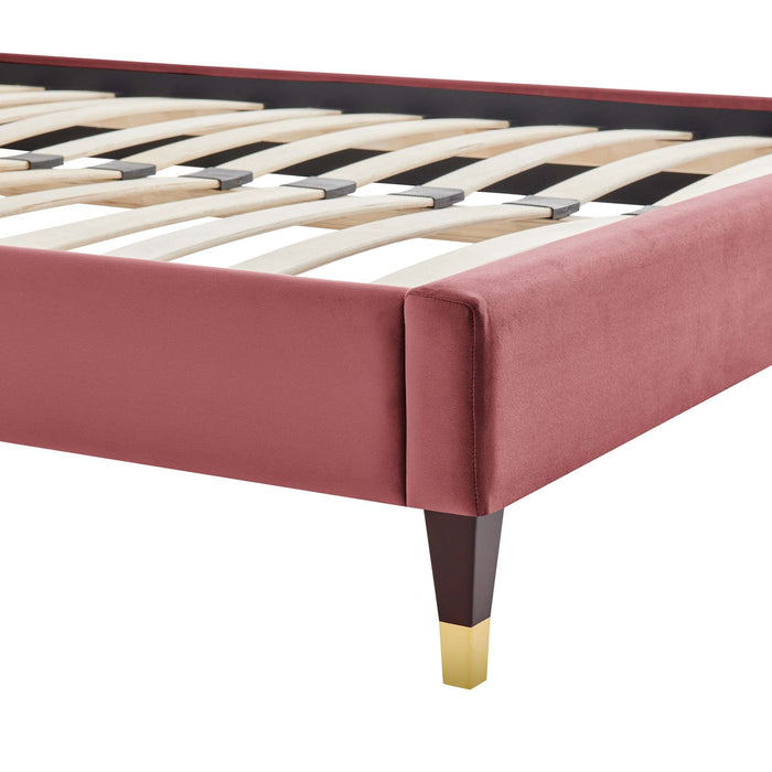 Harlow Performance Velvet Platform Bed Frame