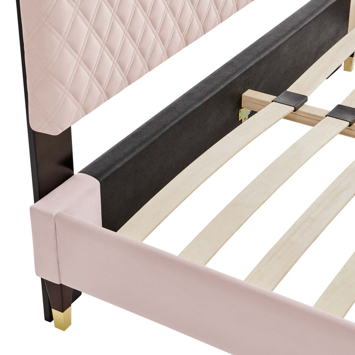 Harlow Performance Velvet Platform Bed Frame