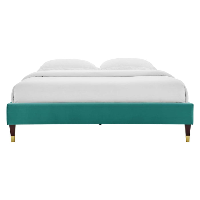 Harlow Performance Velvet Platform Bed Frame