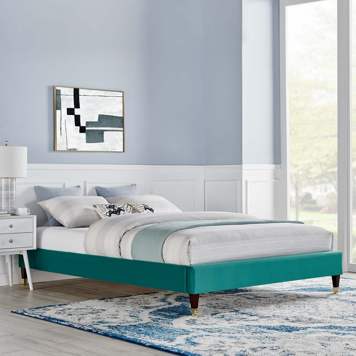 Harlow Performance Velvet Platform Bed Frame