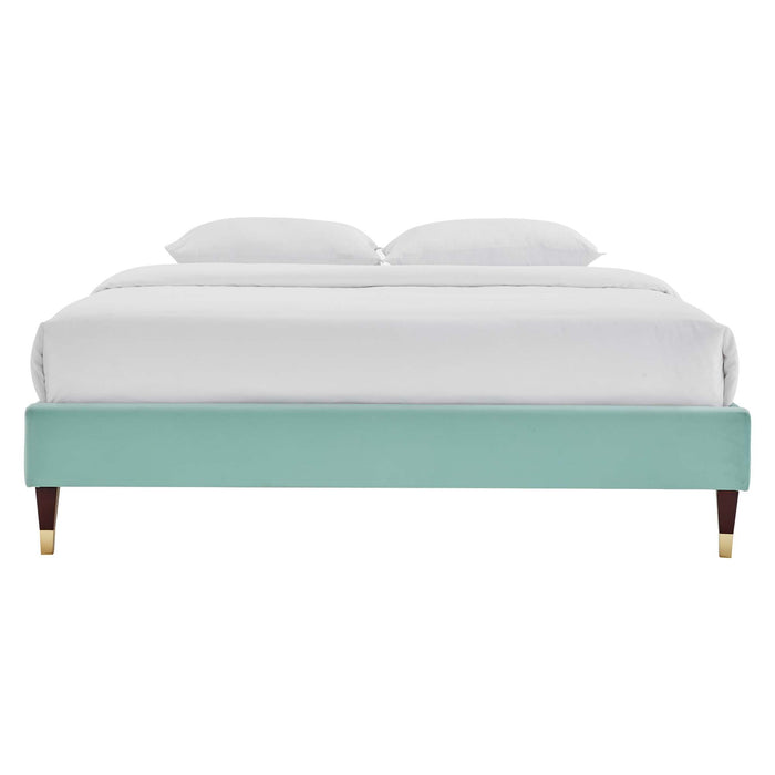 Harlow Performance Velvet Platform Bed Frame