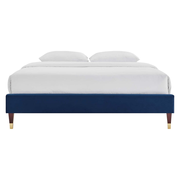 Harlow Performance Velvet Platform Bed Frame