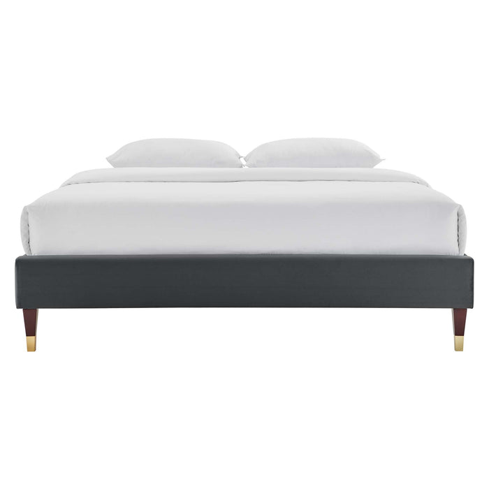 Harlow Performance Velvet Platform Bed Frame