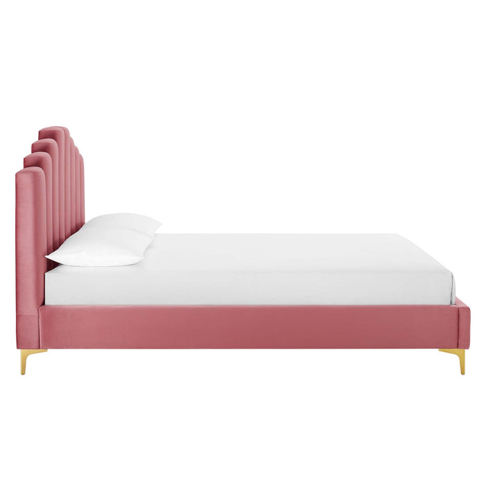 Olivia Performance Velvet Platform Bed