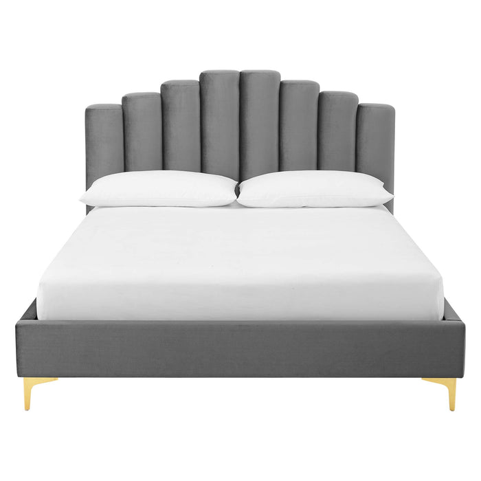 Olivia Performance Velvet Platform Bed