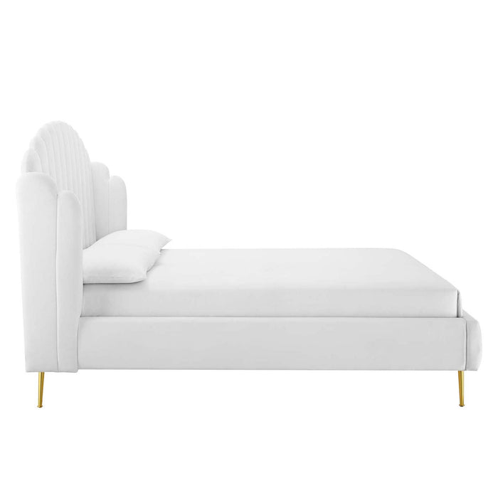 Lana Performance Velvet Wingback Platform Bed