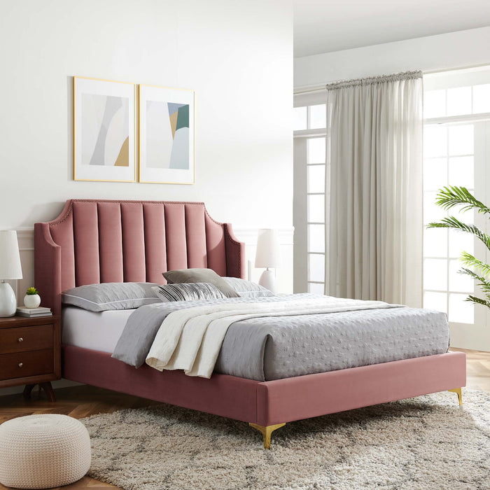 Daniella Performance Velvet Platform Bed