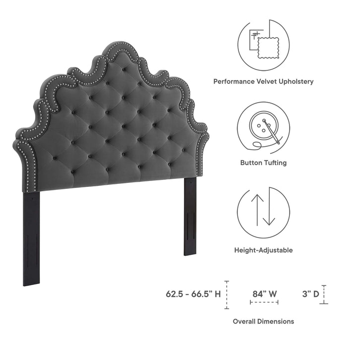 Arabella Button-Tufted Performance Velvet Headboard