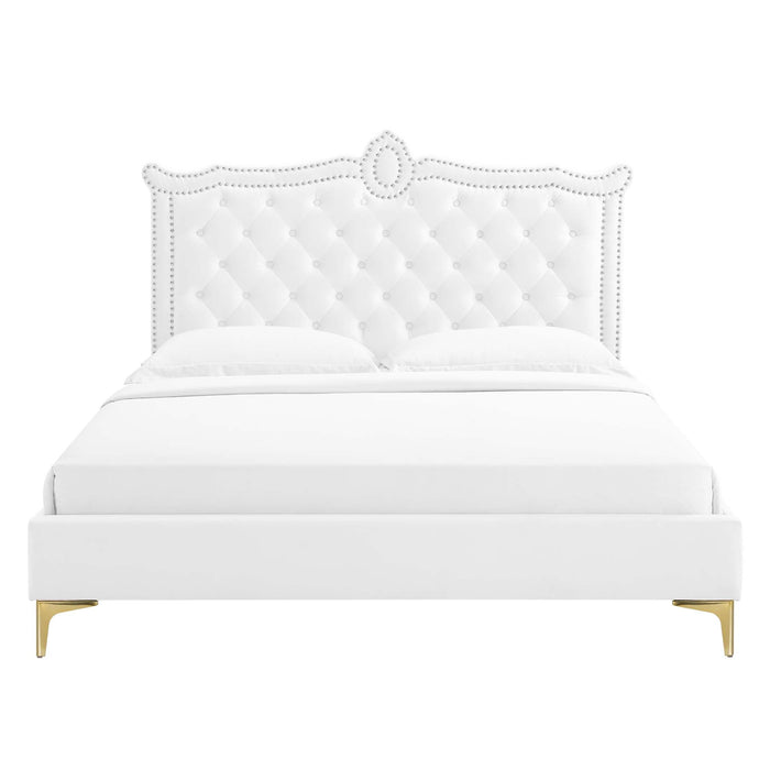 Clara Performance Velvet Queen Platform Bed