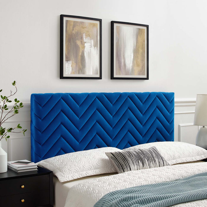 Mercy Chevron Tufted Performance Velvet Headboard