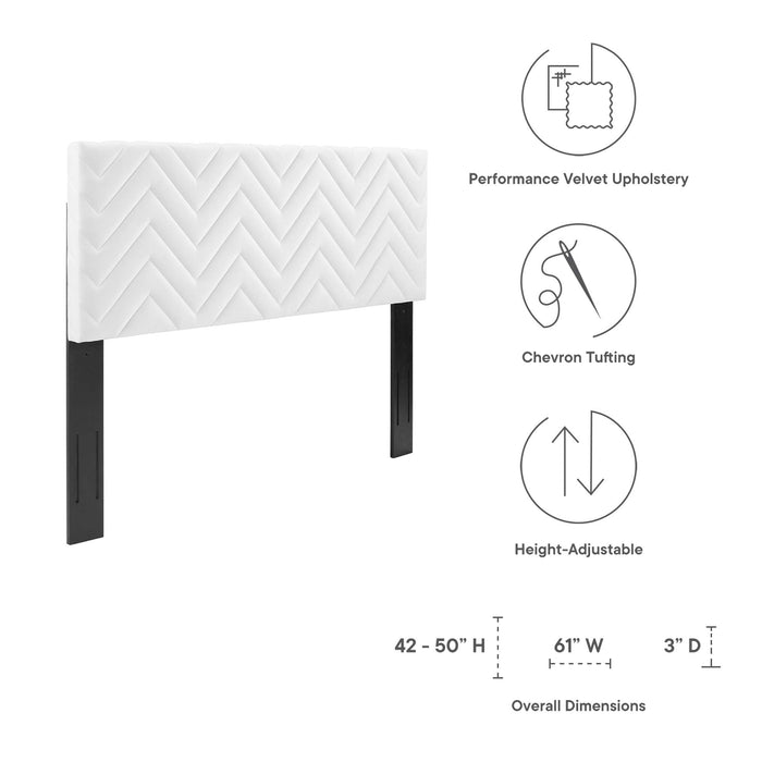 Mercy Chevron Tufted Performance Velvet Headboard