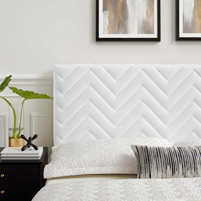 Mercy Chevron Tufted Performance Velvet Headboard