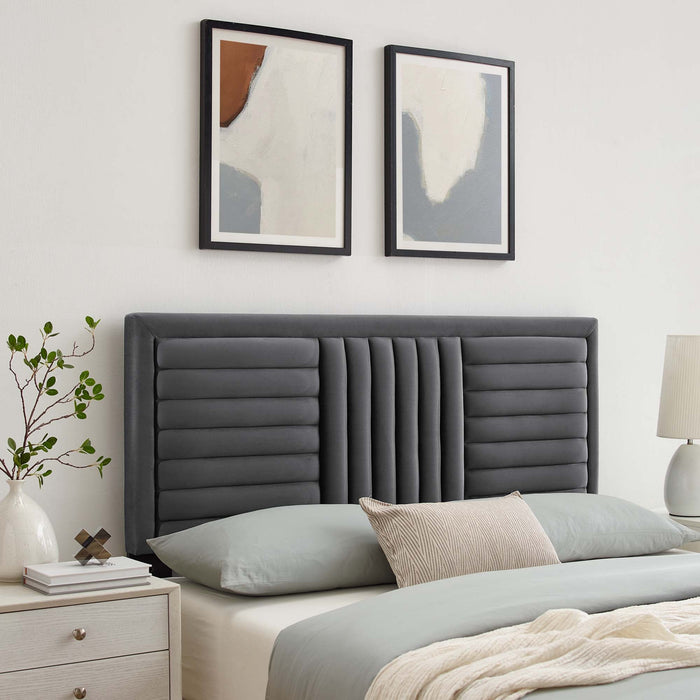 Believe Channel Tufted Performance Velvet Headboard