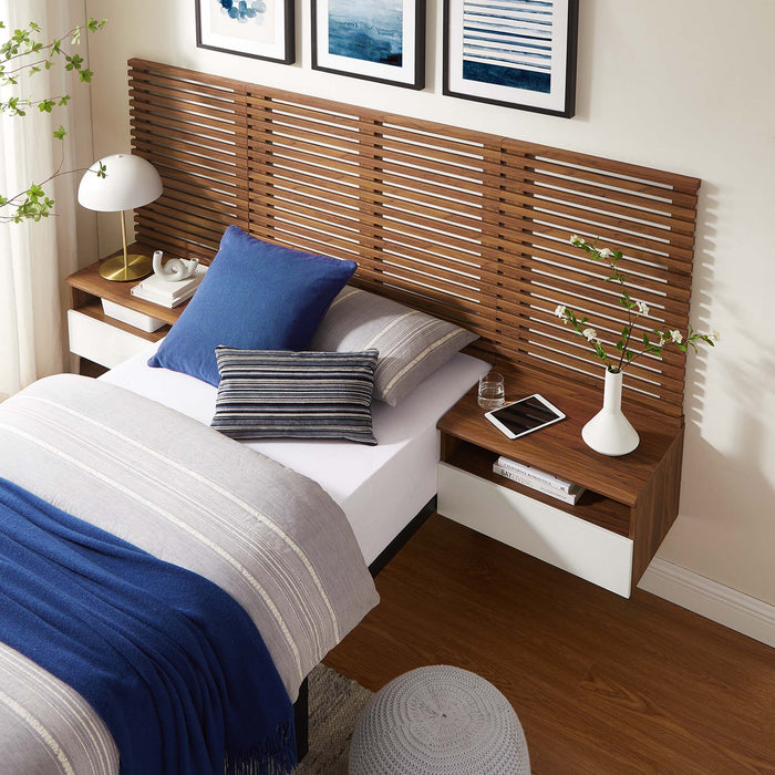 Render Wall Mount Headboard and Modern Nightstands