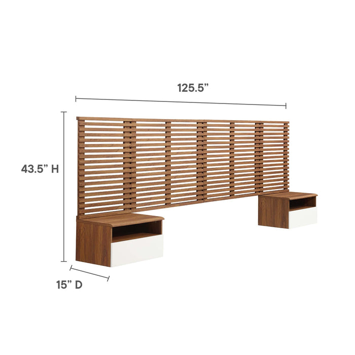 Render Wall Mount Headboard and Modern Nightstands