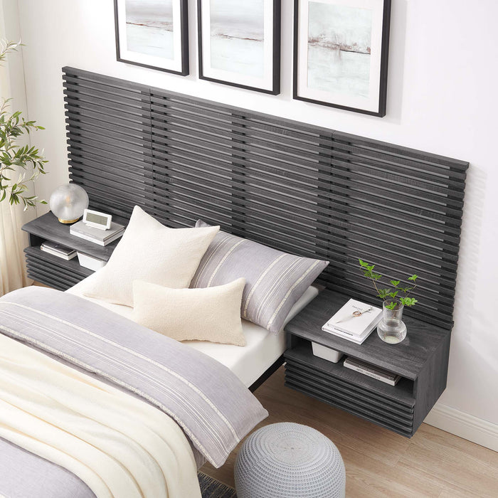 Render Wall Mount Headboard and Modern Nightstands