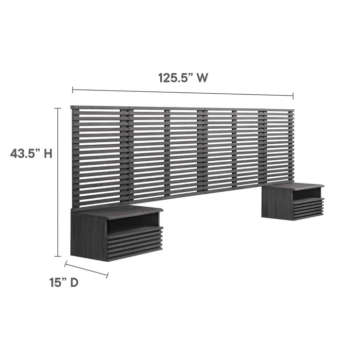 Render Wall Mount Headboard and Modern Nightstands