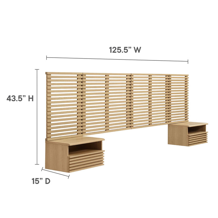 Render Wall Mount Headboard and Modern Nightstands