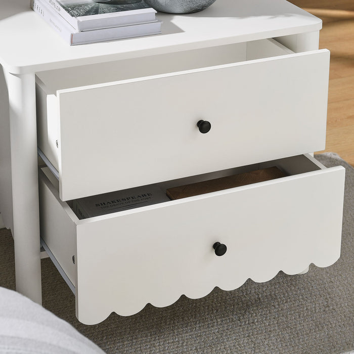 Emmeline Scalloped 2-Drawer Nightstand