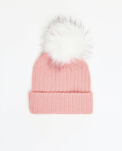 Knit Beanie Matte Pink