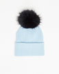 Bonnet en tricot bleu bébé