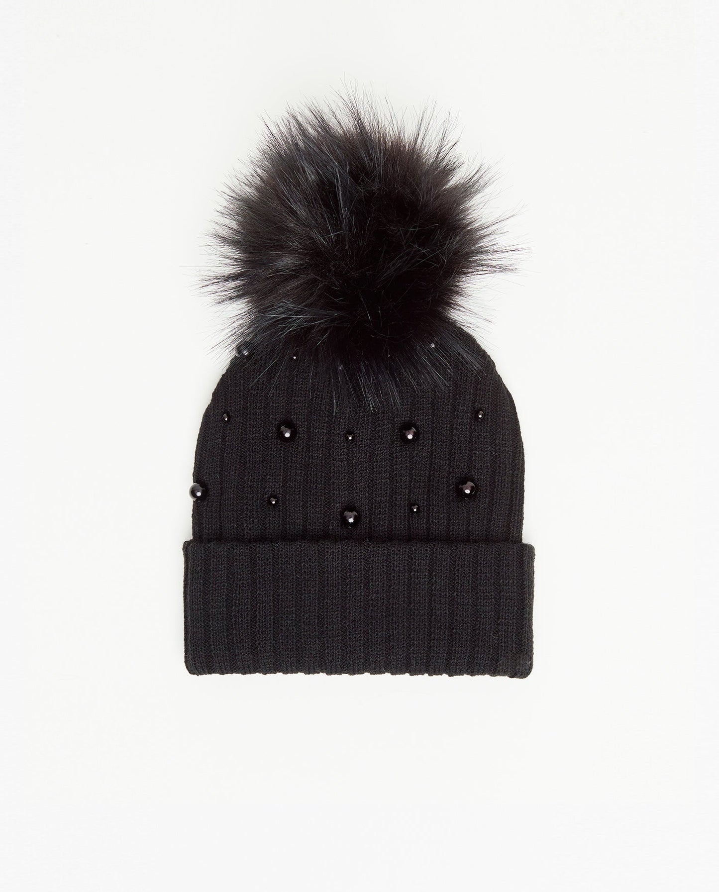 Knit Beanie Perles Noir