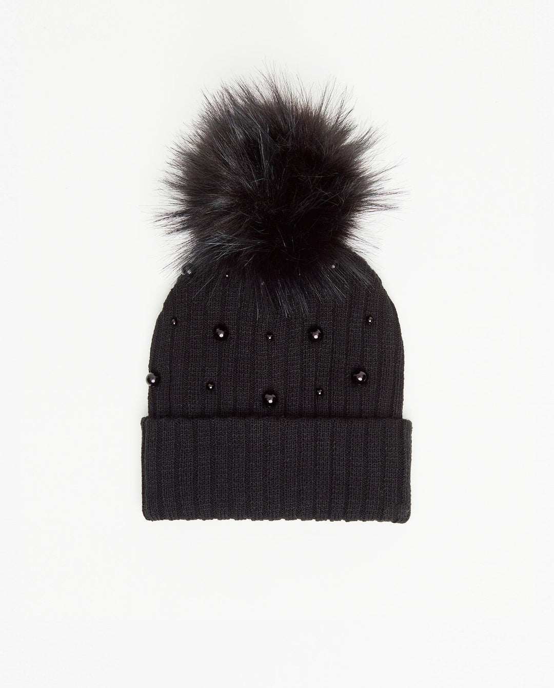 Tuque Pré-Ado Doublée Perles Noir - Vegan