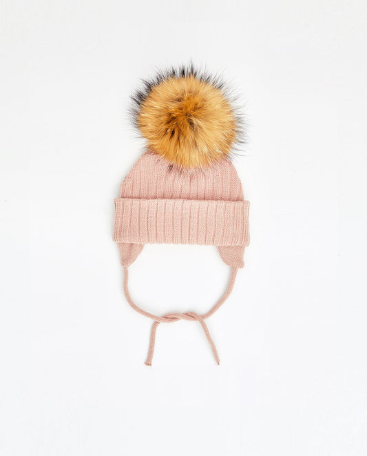 Tuque Bébé Doublée Rose Mat