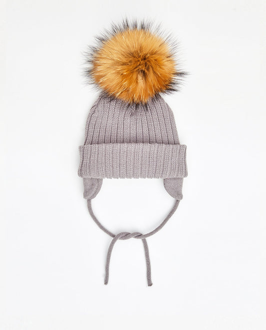 Tuque Nouveau-Né Doublée Gris