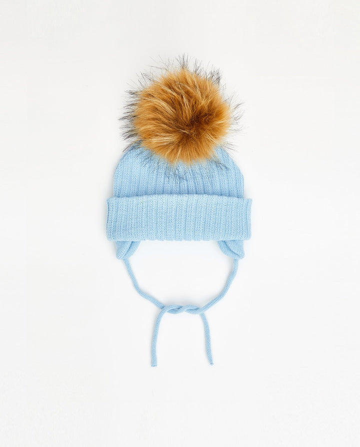 Tuque Nouveau-Né Doublée Baby Blue - Vegan