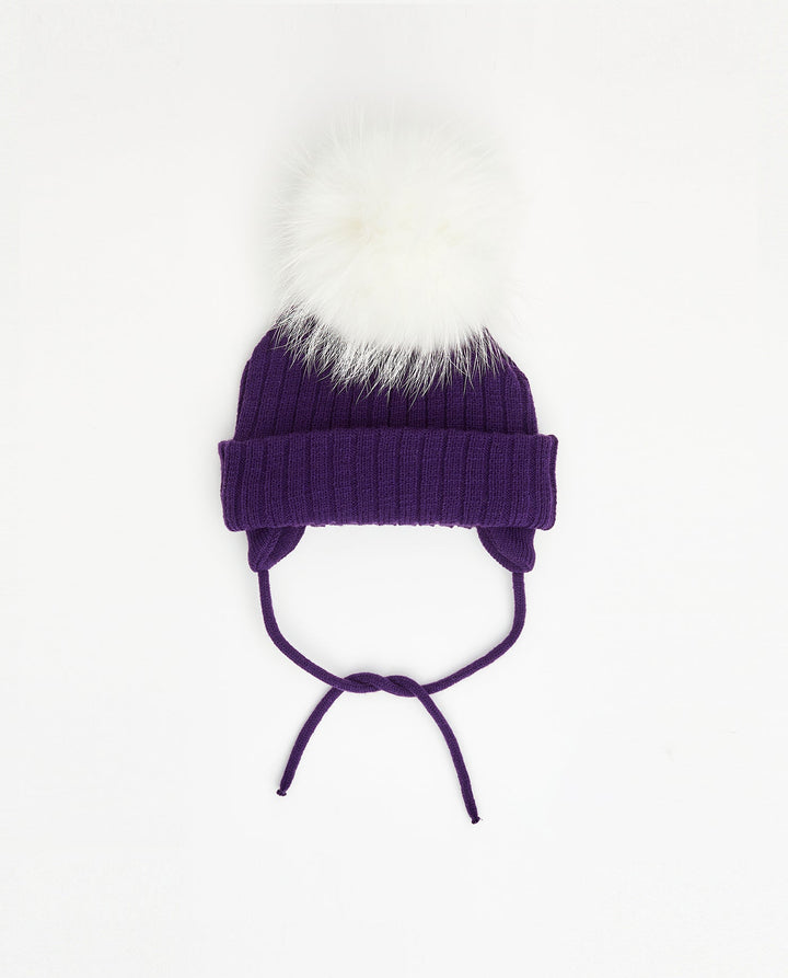 Tuque Nouveau-Né Doublée Aubergine