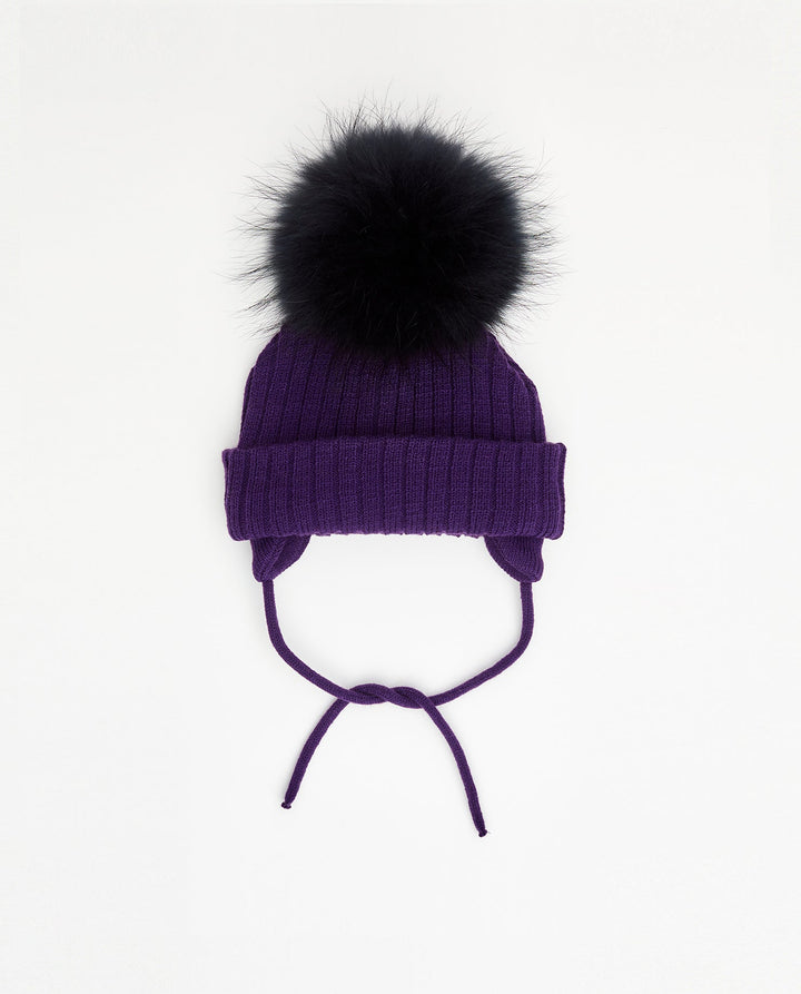 Tuque Nouveau-Né Doublée Aubergine