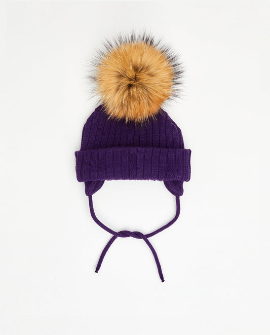 Tuque Nouveau-Né Doublée Aubergine